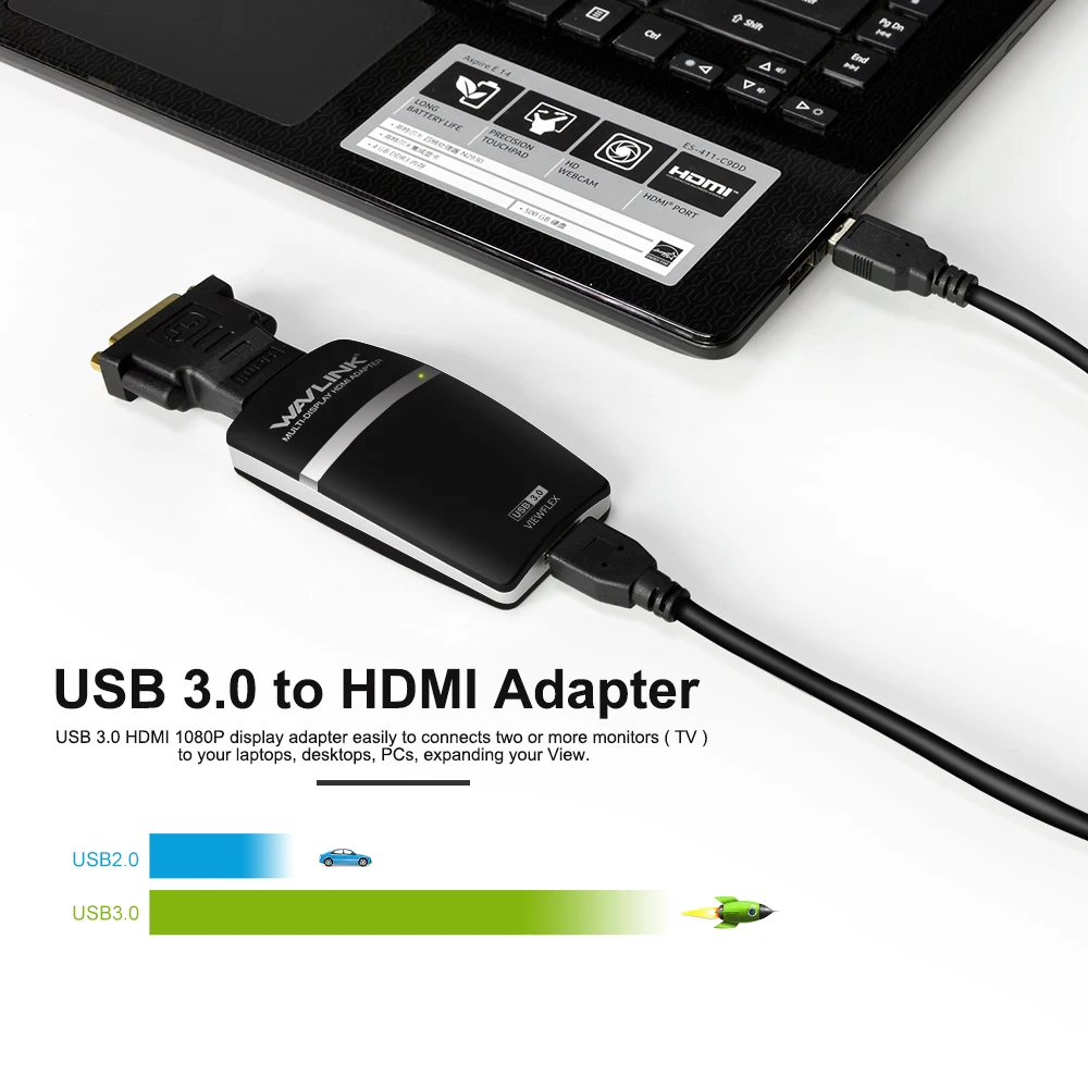 Wavlink высокое Скорость USB 3.0 HDMI видео Графика Дисплей адаптер W/HDMI/DVI конвертер 1080 P