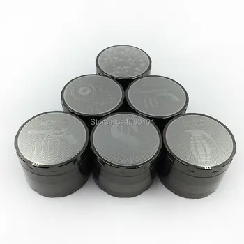 

Supreme black grinder weed, four into the pattern of the design of the grinding machine, easy to use, free delivery