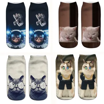 

Cat print socks wholesale hot sale cartoon stereo socks