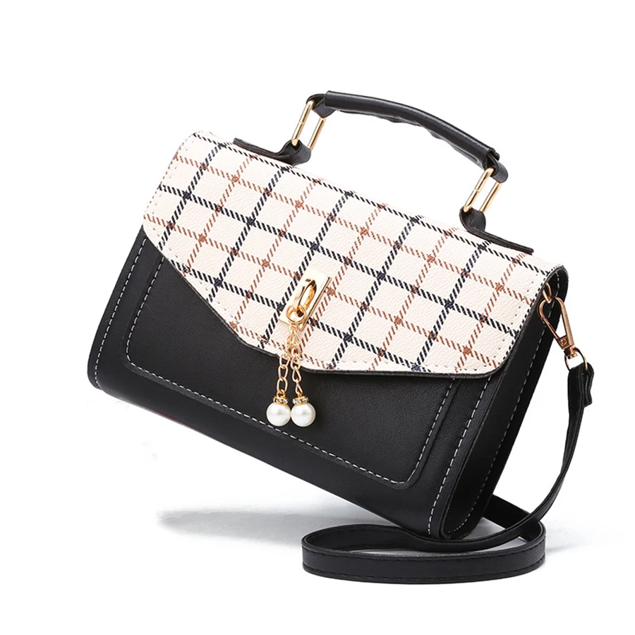 

Simple Pearl Bag Women's Handbag PU Leather Small Square Bag Women Shoulder Messenger Bag Designer Top Handle Handbags