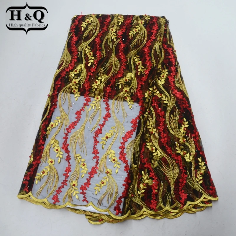 

New products Embroidery with Beads and Stones French lace fabrics 2018 African tulle lace fabric Organza lace fabric for Wedding