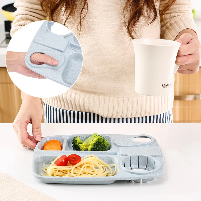 

Kitchen Kids Tableware Plate Dish Food Holder Eco friendly Wheat straw Plate Dishes Rice Container Food Organizer Kitchen Tool