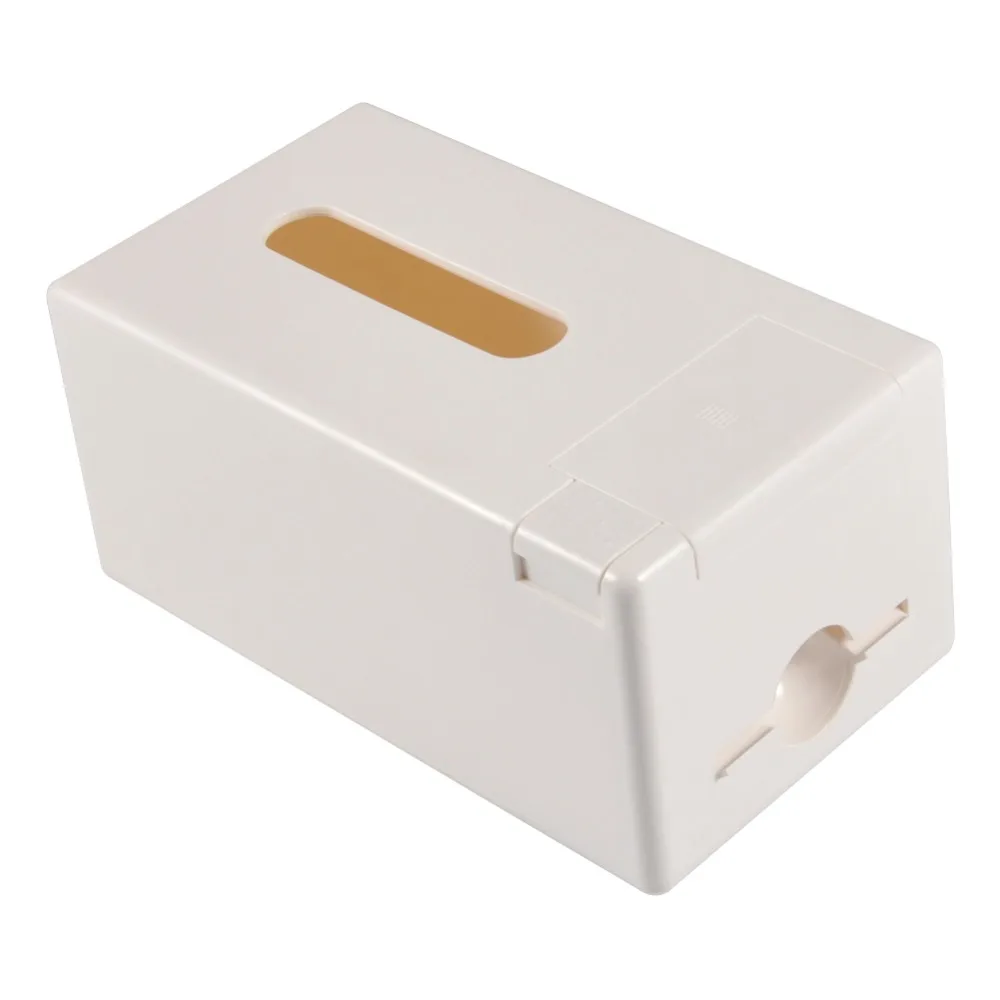 

2 IN 1 Tissue Boxe Holder with Toothpick Dispenser Home Kitchen Storage / Organization - White