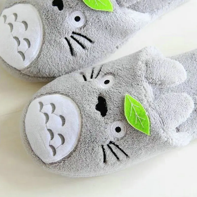 Totoro/женские нескользящие домашние тапочки с милым котиком из мультфильма; домашние тапочки для пар; Мужская обувь для спальни; Новинка года