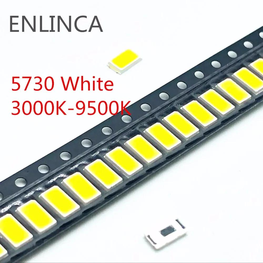 3000K, 4000K, 6000K, 95000K, SMD 5730, 5630, LED 5730, 3.2-3.4V, 100 PCes