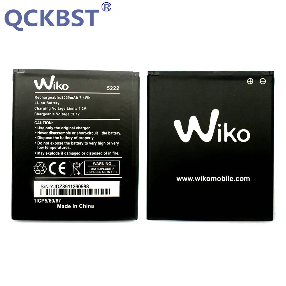 

New 2000mAh Replacement Batteries For Wiko 5222 Phone In stock Tracking code