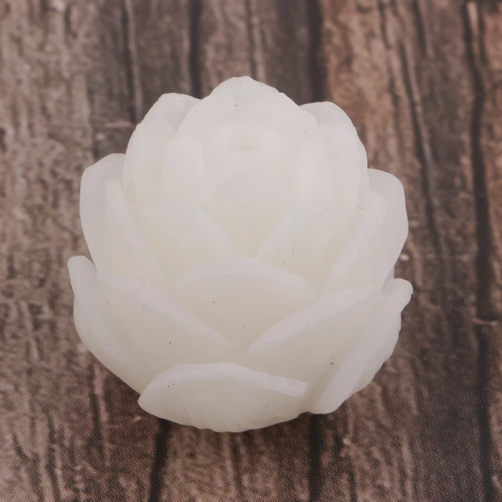 20mm White Bodhi Seed Craft Beads Wood Carved Lotus Flower DIY Beads Tibetan Buddhist Mala Beads For Jewelry Making Bracelet