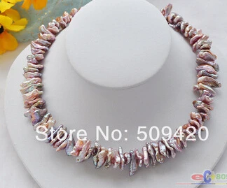 

Free shipping >>@ + New Style 17" DENS LAVNDER BIWA FRESHWATER PEARL NECKLACE