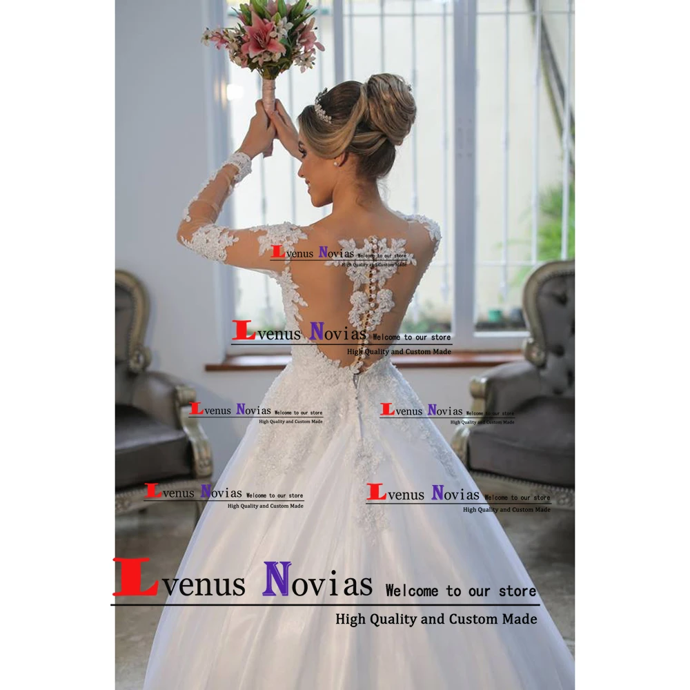 Vestido Branco Longo Gelinlik винтажное бальное платье с длинным рукавом свадебные платья 2020