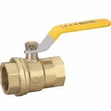 Латунный шаровой клапан с желтая рукоятка, равная Женская резьба 3/" BSP PN 1,6 Mpa 229 PSI для воды, газа, масла