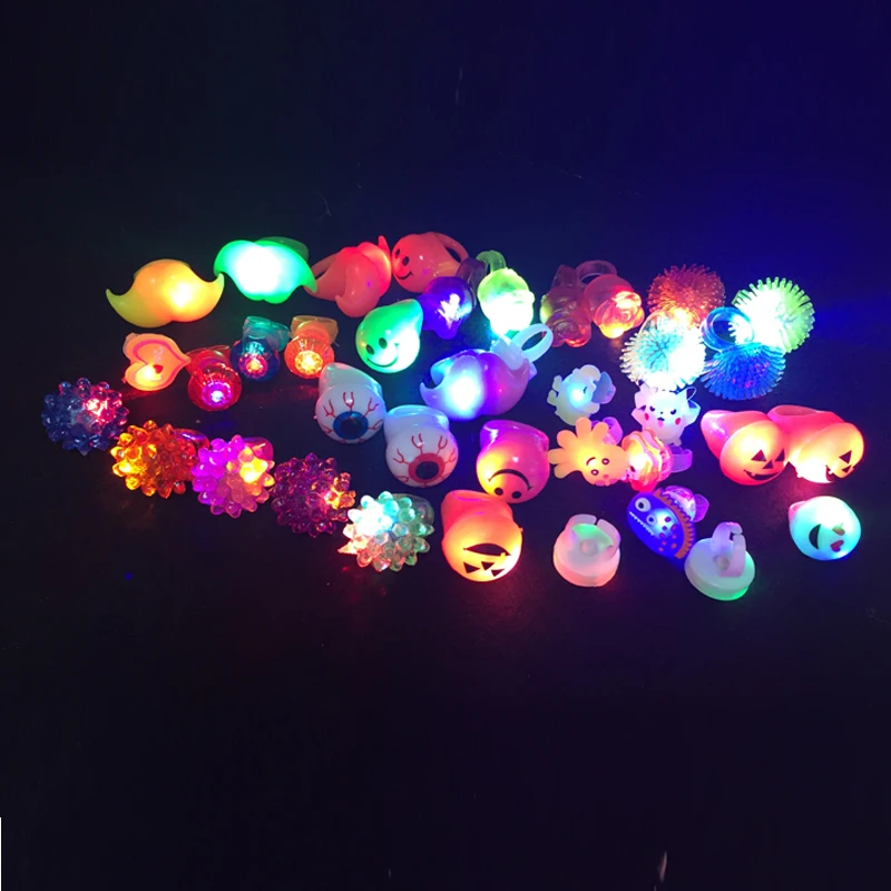 

10pcs/Lot Crazy 12 Styles Diversified Led Luminous Soft Finger Ring Led Party Lighting Toys For Party Decorative Festival Gift
