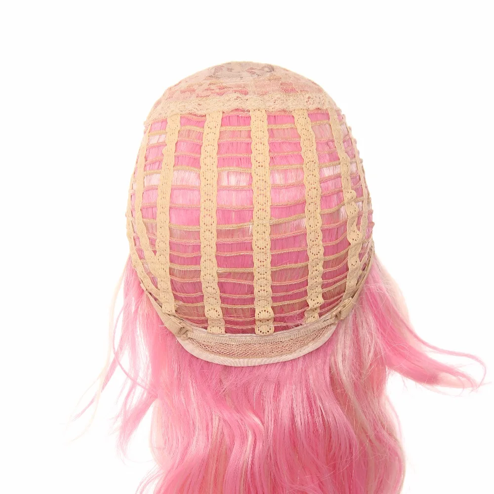 Ccutoo 65 см Длинные Волнистые Розовые Желтые микс искусственные волосы для париков теплостойкое волокно косплей костюм парик с двойным чипом хвосты