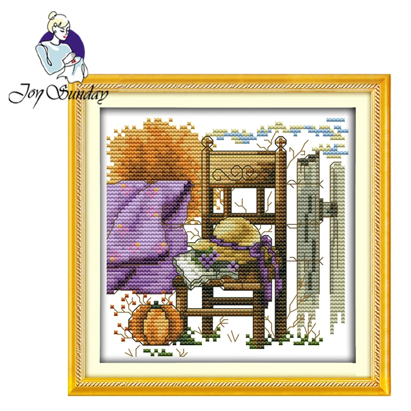 

Joy Sunday,Chair and hat,cross stitch embroidery set,printing cloth embroidery kit,needlework,cross stitch embroidery pattern