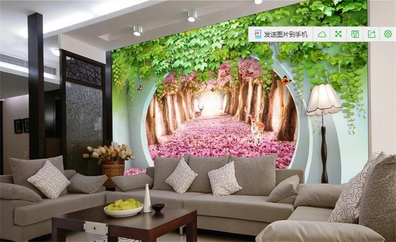 3d Room Wallpaper Custom Photo Non Woven Mural Nice Sakura Elk Tv Background Wall Painting 3d Wall Murals Wallpaper For Walls Wallpapers Aliexpress