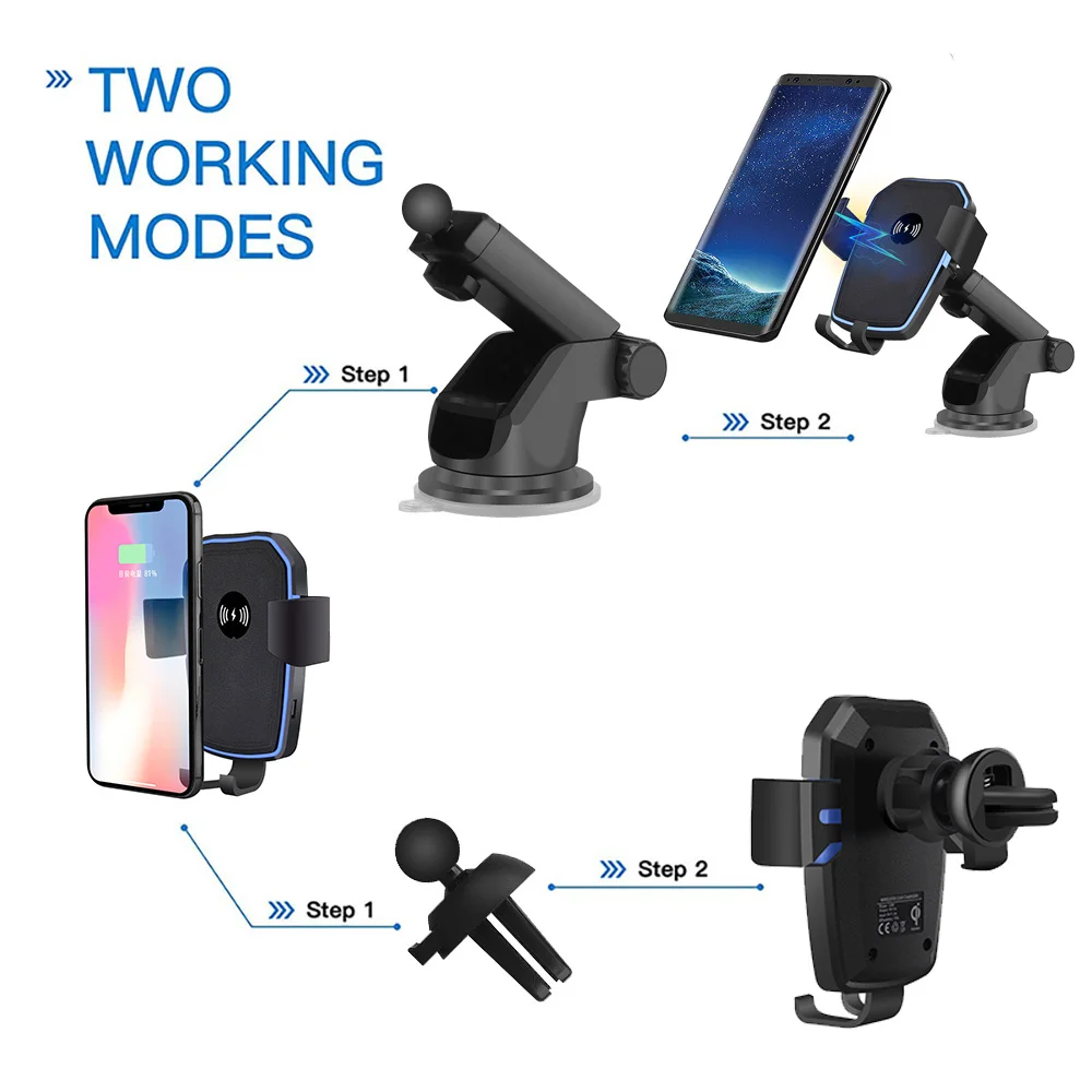 FDGAO Car Phone Mount & 10W Wireless Quick Charger