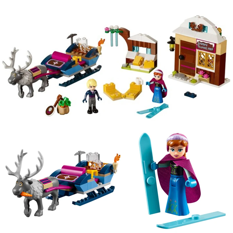 

2016 New LELE Building Blocks Anna and Kristoff's Sleigh Princess Sven Minifigures Bricks Gifts Toys Compatible with 41066
