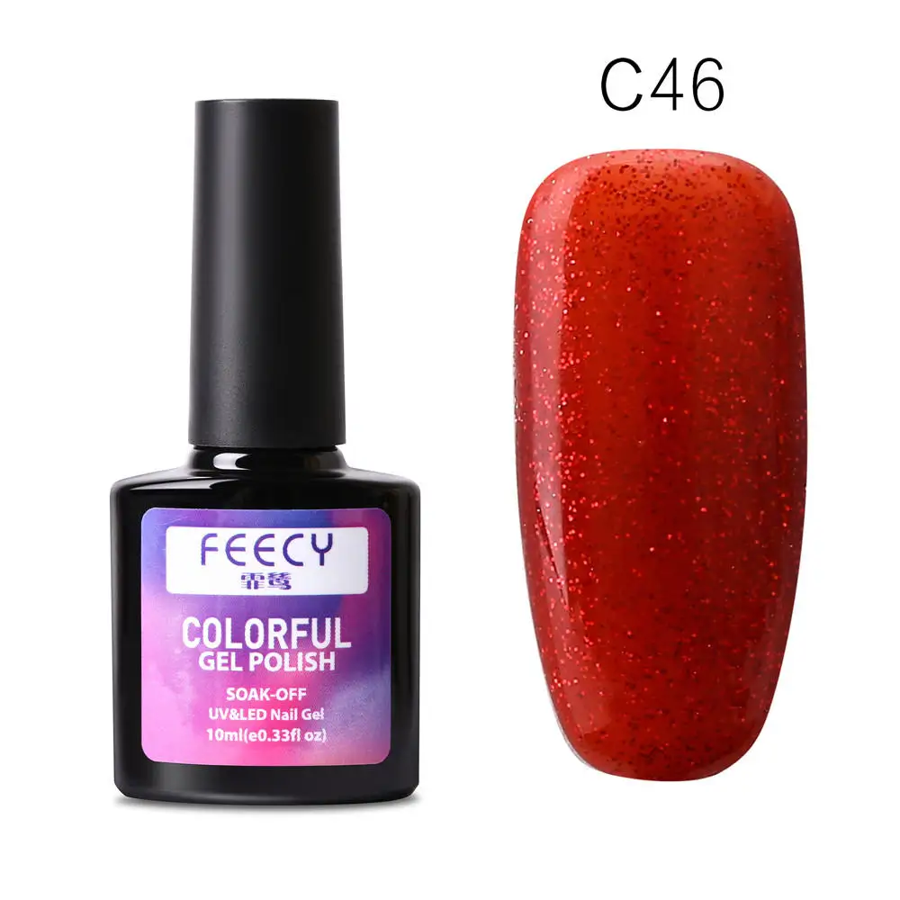 Gel Nail Polish Soak Off UV LED Gel Varnish Wipe Top Coat Color Nail Gel Polish DIY Nail Art Lacquer Manicure Nail Art Tool - Цвет: Feecy C46