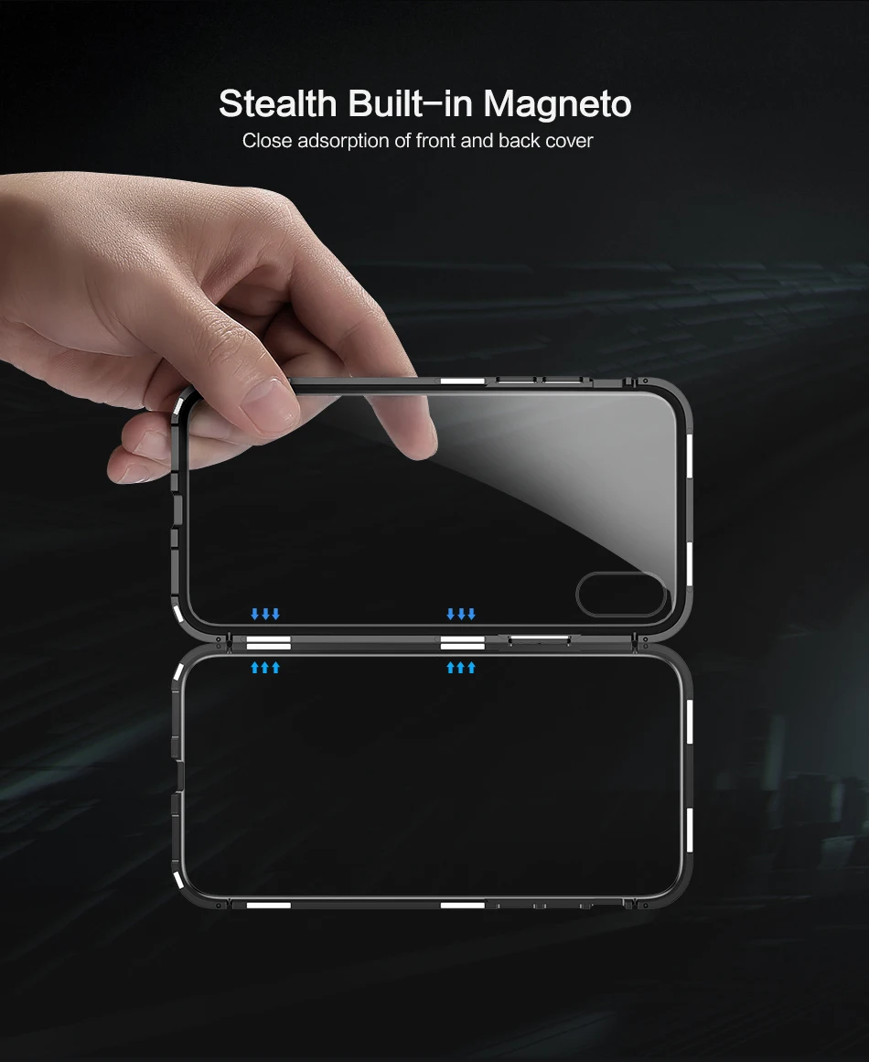 Tempered Glass Phone Case For iPhone 7 8 Plus Luxury 2 in 1 Magnetic Adsorption Clear Back Cover For iPhone X 10 8 7 Plus Case (5)