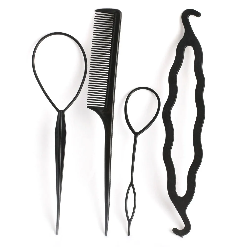 

4Pc/Set Fashion Hair Twist Styling Clip Stick Bun Maker Braid Tool Hair Band Headband Hair Accessories