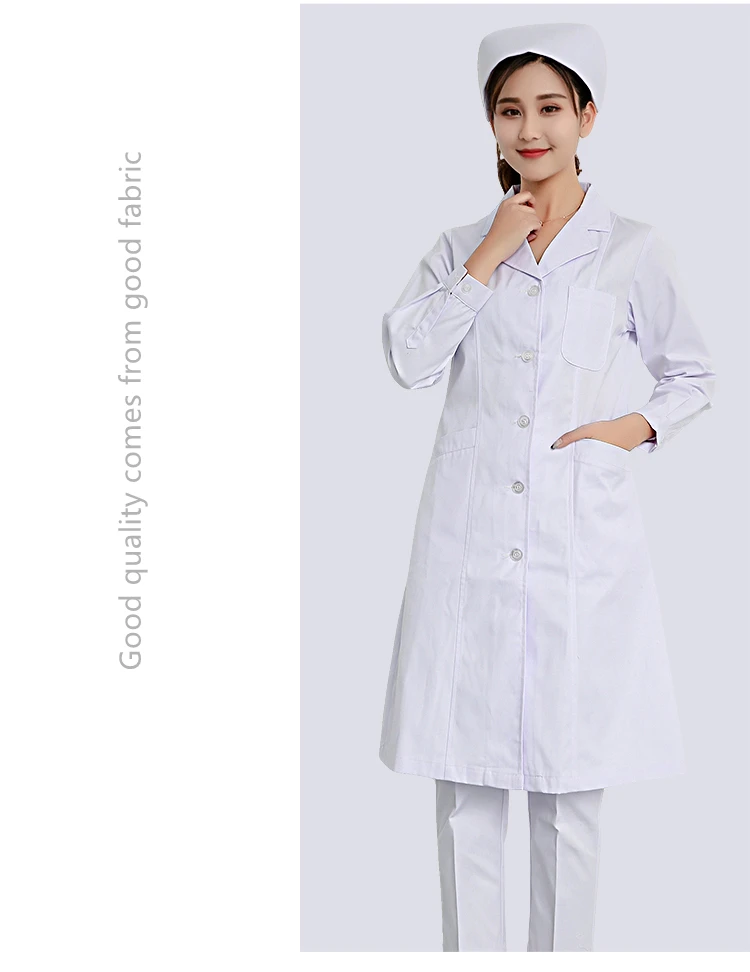 Длинный рукав в белом платье, длинный стиль для женщин, униформа для медсестер, классический стиль для докторов