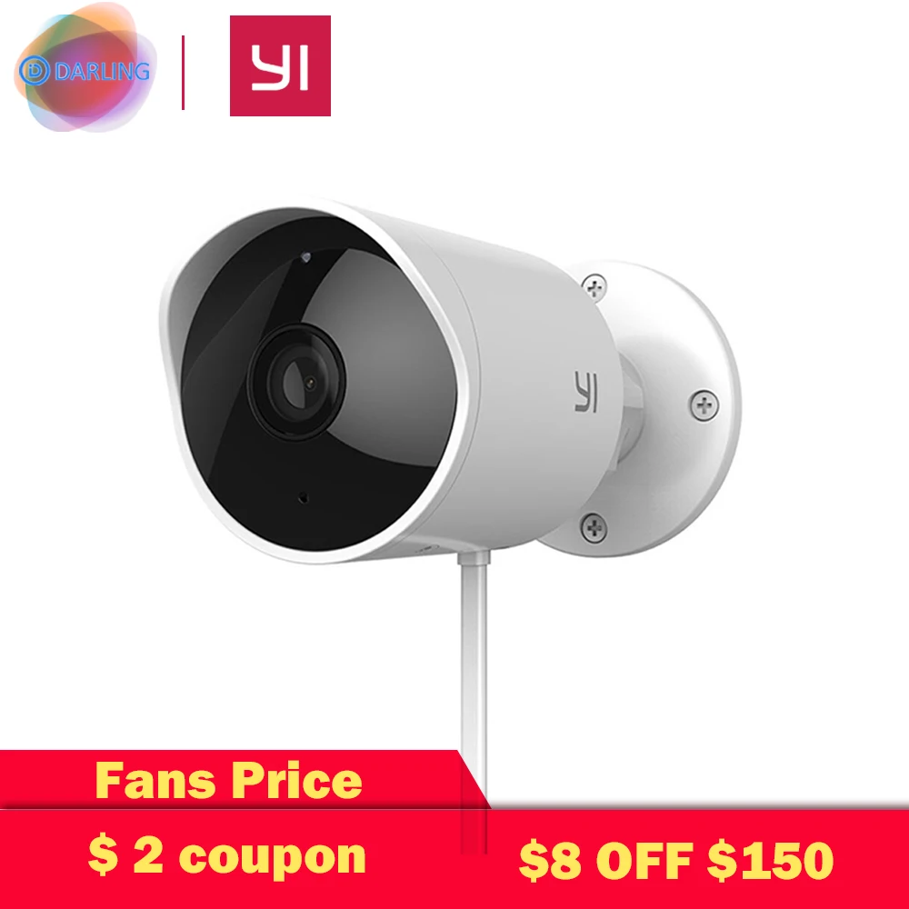 Xiaomi YI 1080 P камера безопасности IP камеры для наружных помещений Водонепроницаемая
