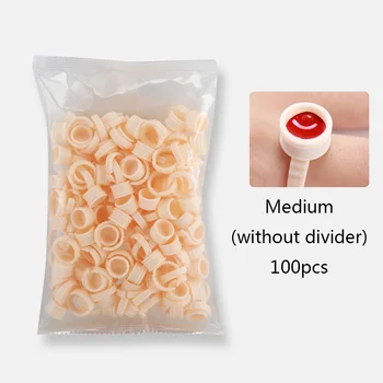 

100pcs Disposable Tattoo Ink Rings Cups S/M/L Permanent Makeup Pigment Holder Eyebrow Eyelash Extension Glue Divider Container