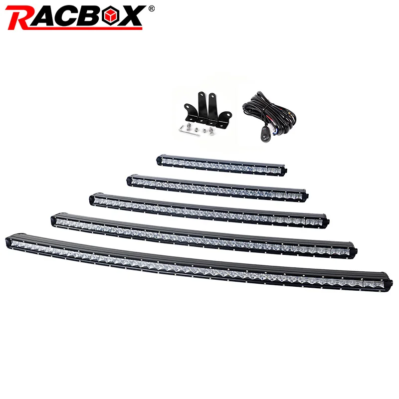 5D 90W 120W 150W 180W 210W изогнутый СВЕТОДИОДНЫЙ светильник бар Однорядный внедорожный