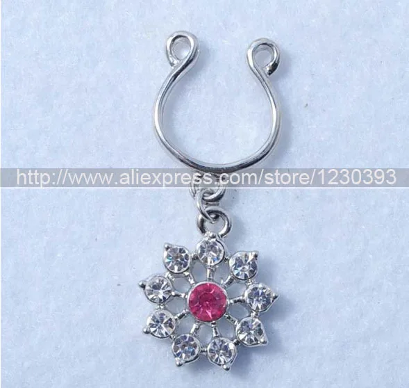 

2015 Rushed Fake Piercing Hot Nipple Piercing Lot Rhinestone Handmade Stainless Steel Sexy Style Ring