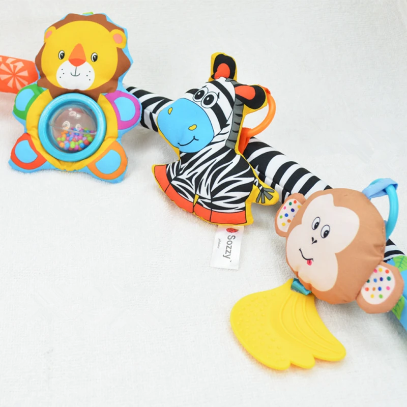 SOZZY Детские подвесные игрушки коляска кровать кроватка для малышей Детские погремушки сиденье плюшевая коляска мобильные подарки животные Зебра погремушки