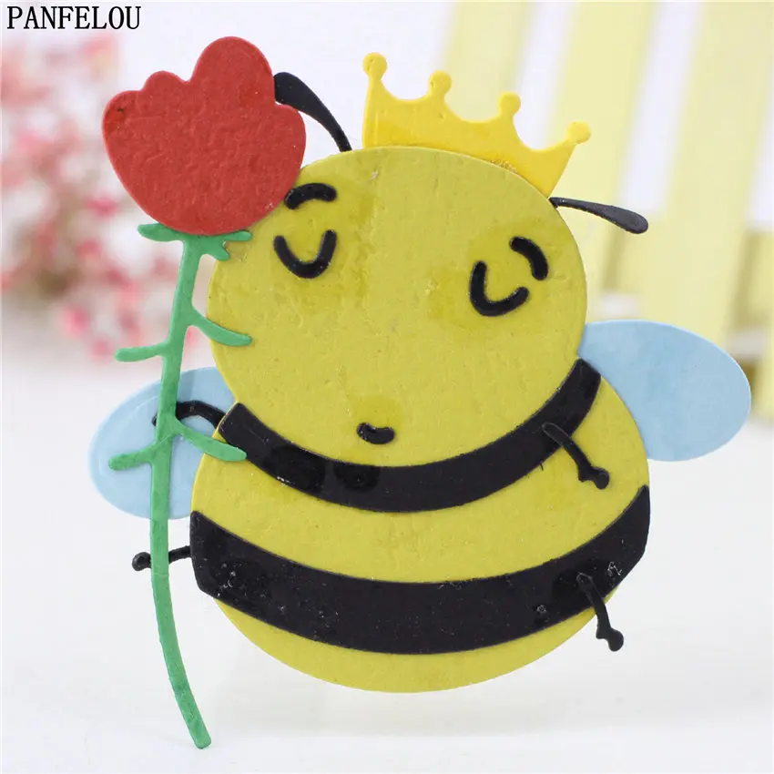 

PANFELOU Metal craft The bee flowers paper die cutting dies for Scrapbooking/DIY Christmas wedding Easter cards