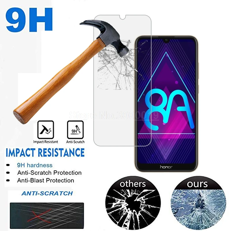 Закаленное стекло для Huawei Honor 8A Защитная пленка экрана 9H на телефон защитное Honer