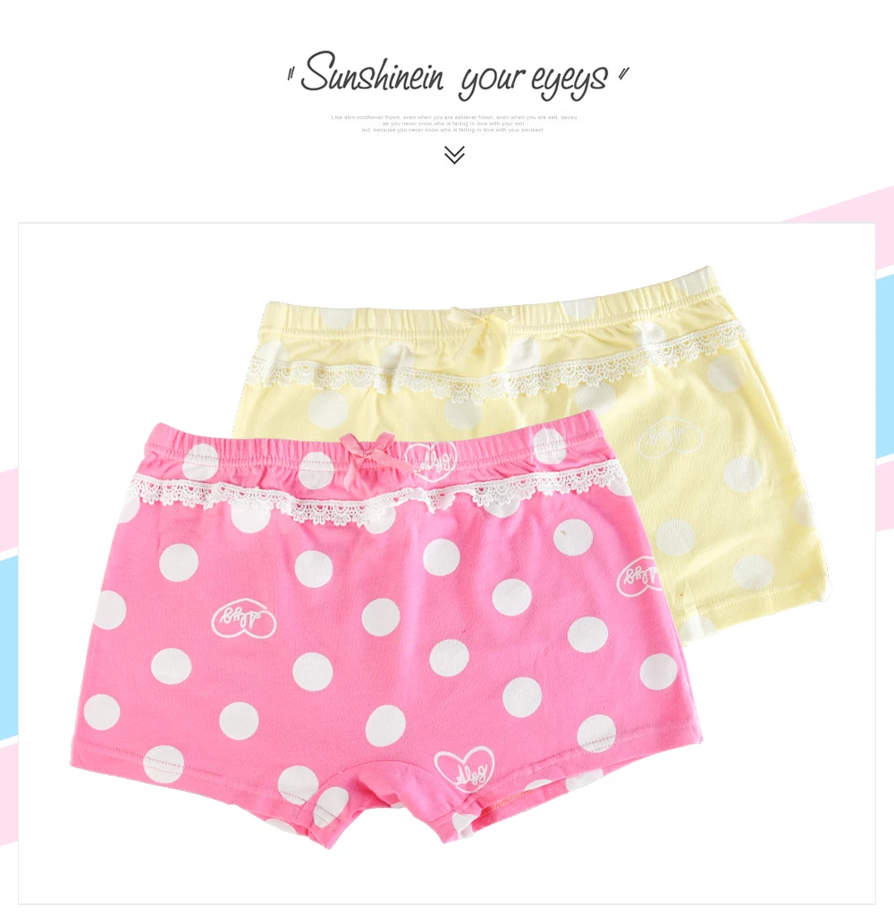 Fashion Girl Underwear 2 Units / Lot Soft Organic Cotton Panties Teen