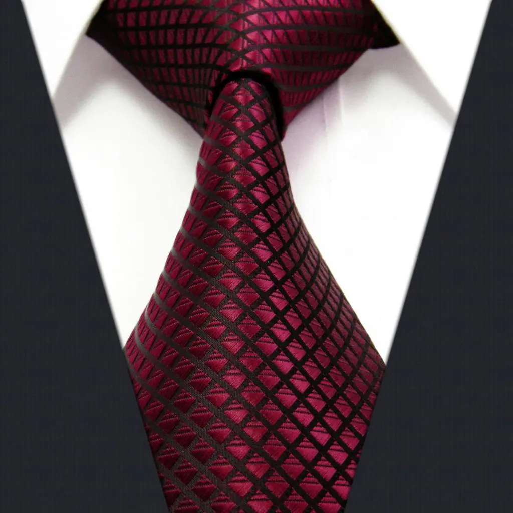 Buy U25 Solid Checked Burgundy Crimson Red Black Mens