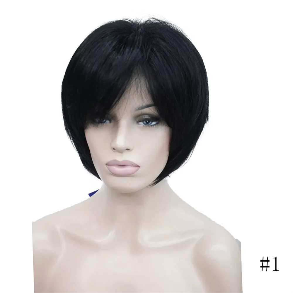 StrongBeauty синтетический парик Для женщин Ash коричневый/светлые подчеркнул/волос черный натуральный парики короткие прямые