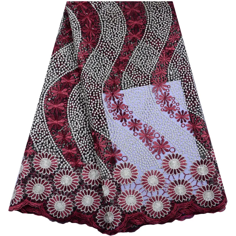 

High Quality African Lace Fabric Net 2019 French Lace Fabric Tulle With stones Nigerian Lace Fabric For Wedding A1476