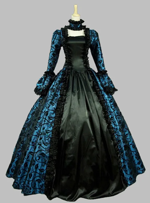 Готическое бальное платье Марии Антуанетты в викторианском стиле ренессанс, готическое платье принцессы, бальное платье, костюм вампира на Хэллоуин - Цвет: color