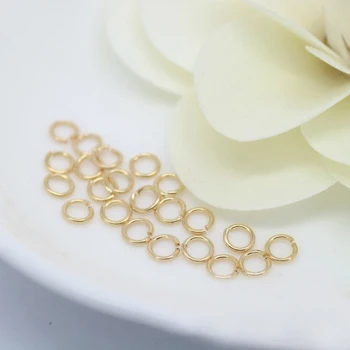 

20PCS 24K Champagne Gold Color Plated Brass Jump Rings Split Rings Oval Rings High Quality Jewelry Findings More size can picked