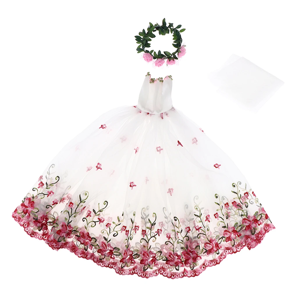 

Beautiful Princess Doll Dress, Tube Top Party Dress Outfits, 1/3 BJD Doll Dress up Accessory White