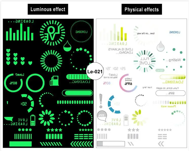 Rocooart технологии иконы татуировки светящиеся поддельные татуировки ручной тату знак Tatuagem Светящиеся в темноте водонепроницаемые Временные татуировки стикер - Цвет: Le-021