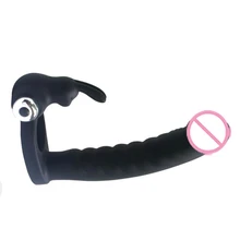 Dildos Penis Vibrating Ring Double Penetration Strapon Dildo G spot Vibrators Silicone Butt plug Adult Sex Toys For Couples