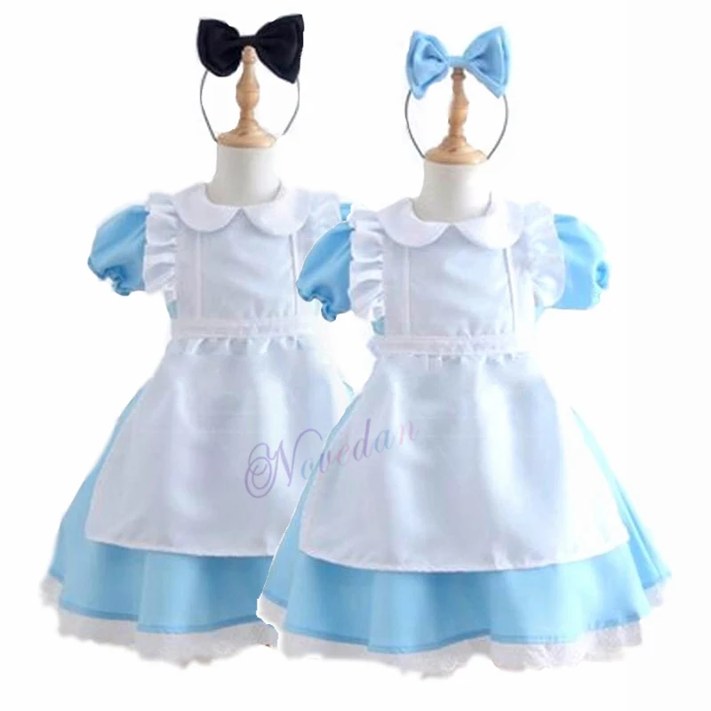 Online Halloween Per Bambini Ragazze Anime Alice Nel Paese Delle Meraviglie Vestito Da Partito Blu Alice Sogno Bambino Sissy Cameriera Lolita Costume Cosplay