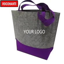 100X Заказная новая переработанная полиэфирная войлочная сумка через плечо из войлока для покупок