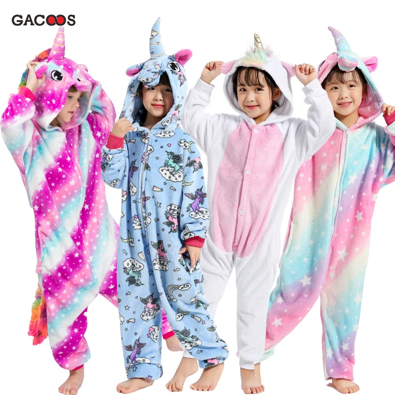 Unicorn Pajamas For Girls Star Rainbow Kugurumi Onesie Kids Animal Panda Pijamas Boys Costume Children Pyjamas Baby Sleepwear