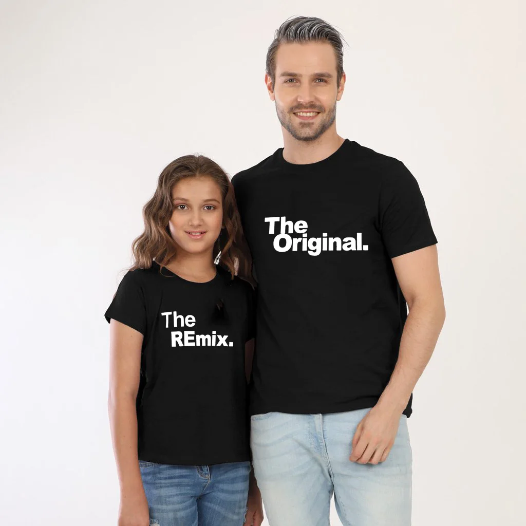 

The Original and The Remix Family Matching Outfits Father Daughter Son Clothes Look Tshirt Daddy and Me Dad Baby Kids Clothing