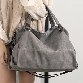 

KVKY Canvas tote Hand Bag Ladies Luxury handbags top-handle Bags for women Designer Crossbody Bag Leisure Large Messenger Bag