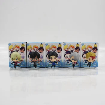 5pcs Anime Yuri!! on Ice Victor Plisetsky PVC Figure Model 3-4cm Birthday Gifts