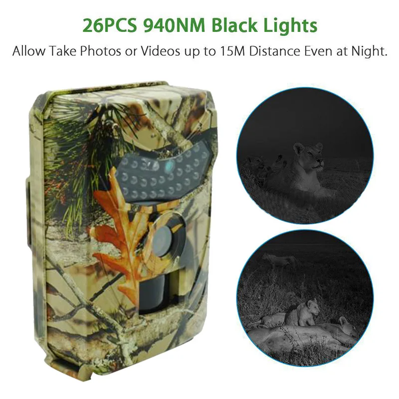 

Trail Camera 12MP 1080P HD Hunting Camera with Infrared Night Vision Wildlife Monitoring Cameras ALS88
