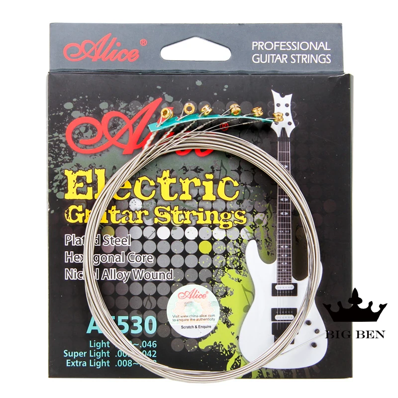 Coated steel hexagonal core nickel alloy wound electric guitar strings