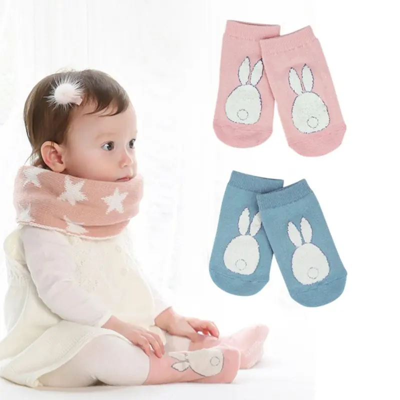 

Baby Girls Boys Socks Autumn Winter Cute Rabbit Thicker Toddler Fur Bunny Printed Boot Cuffs Socks Baby Soft Non-slip Socks