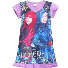 Новое летнее длинное платье с текстом для девочек; Летние Детские платья с героями мультфильмов; одежда для маленьких девочек